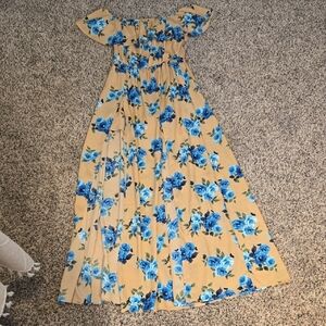 Floral Off-Shoulder Maxi Dress/Romper